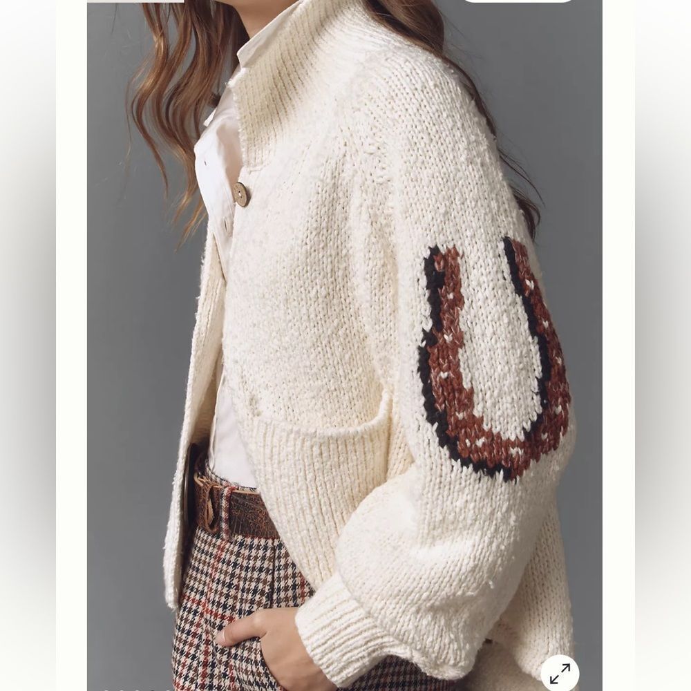 Anthropologie Pilcro Western Horse Graphic Cardigan Sweater - Picture 2 of 9